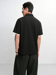 Men's Waffle Knit Short Sleeve Polo Shirt
