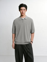 Men's casual knitted Polo short-sleeve shirt