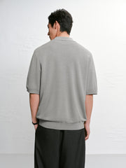 Men's casual knitted Polo short-sleeve shirt