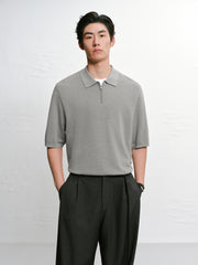 Men's casual knitted Polo short-sleeve shirt