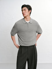 Men's casual knitted Polo short-sleeve shirt