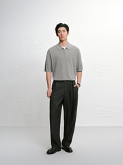 Men's casual knitted Polo short-sleeve shirt