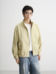 Men's Khaki Harrington Jacket with Plaid Lining