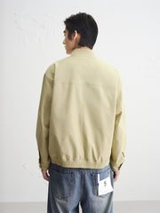 Men's Khaki Harrington Jacket with Plaid Lining