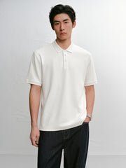 Men's Jacquard Textured Polo Shirt