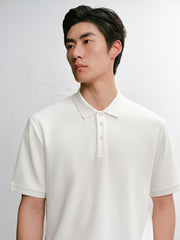 Men's Jacquard Textured Polo Shirt