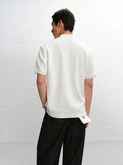 Men's Jacquard Textured Polo Shirt