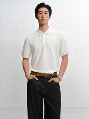 Men's Jacquard Textured Polo Shirt