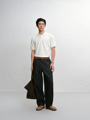 Men's Jacquard Textured Polo Shirt