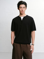 Men's Acetate Color-Blocked Short Sleeve T-Shirt