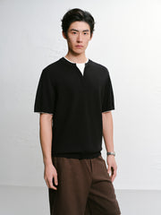 Men's Acetate Color-Blocked Short Sleeve T-Shirt