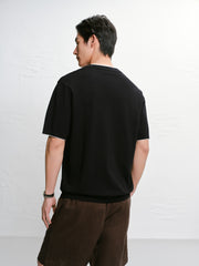 Men's Acetate Color-Blocked Short Sleeve T-Shirt