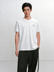 Men's slim fit embroidered short-sleeve T-shirt