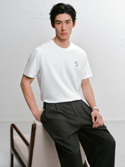 Men's slim fit embroidered short-sleeve T-shirt