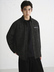 Men's Tweed-Inspired Brushed Yarn-Dyed Shirt