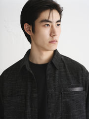 Men's Tweed-Inspired Brushed Yarn-Dyed Shirt
