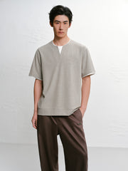 Men's casual Henley short-sleeve shirt