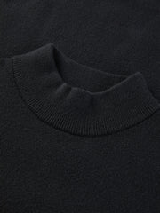 Men's Black Mock Neck Pullover