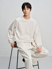 Men's Layered-Look Jacquard Crewneck Sweatshirt