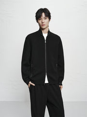 Men's Jacquard Wool-Blend Knit Cardigan