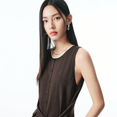 Women's Soft Knit Vest with Tie Straps