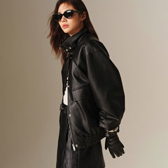 Women's Oversized Padded PU Jacket