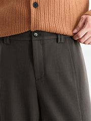 Men's Solid Wide-Leg Casual Pants