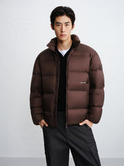 Men's Puffer Down Jacket with Back Print