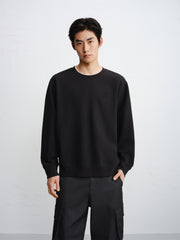 Men's Contrast-Collar Sweatshirt with Back Embroidery