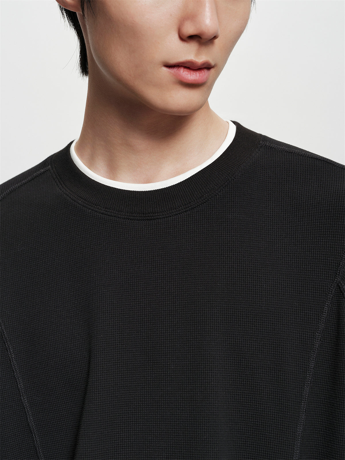 Men's Jacquard Waffle Long-Sleeve T-Shirt