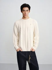 Men's Classic Loose-Fit Cable-Knit Sweater
