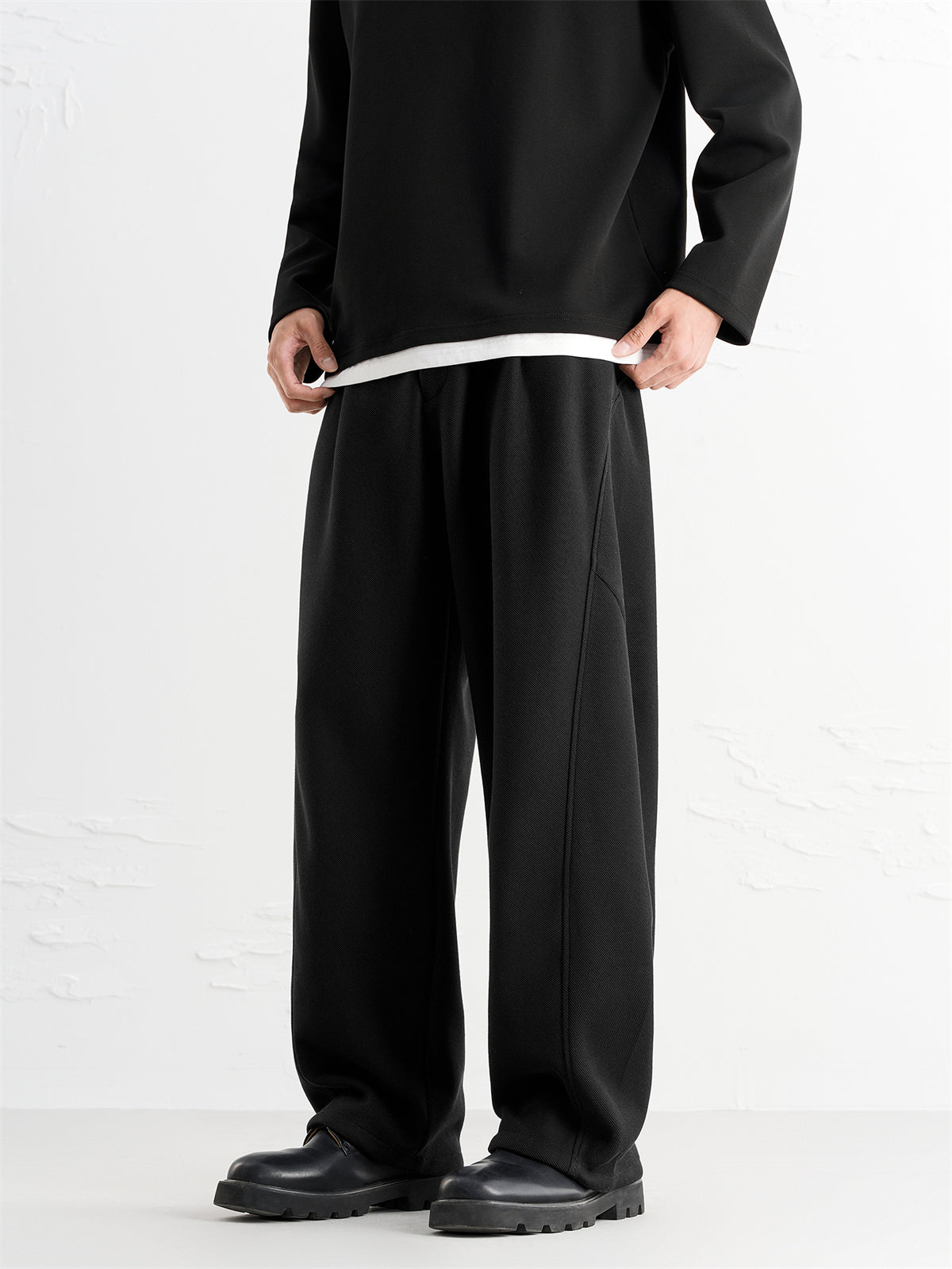Men's Textured Wide-Leg Sweatpants
