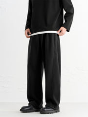 Men's Textured Wide-Leg Sweatpants