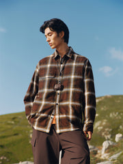 Men's Cotton Shirt with Plaid Print