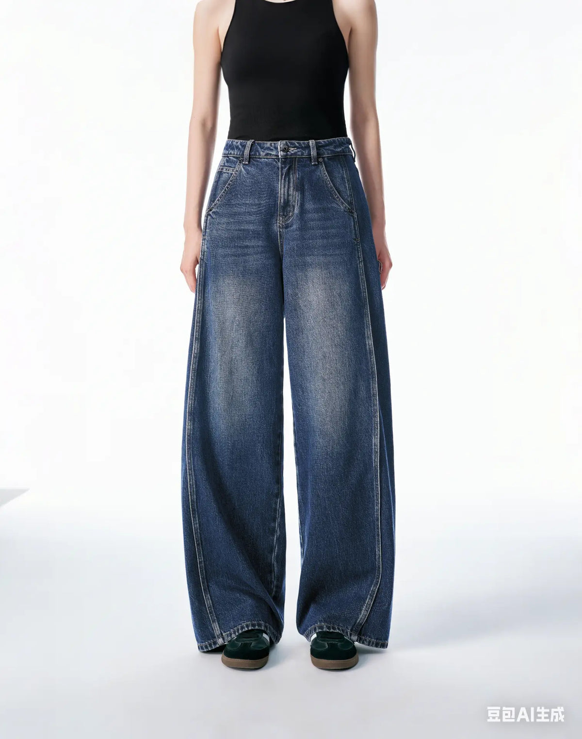 Women's Casual Wide-Leg Banana Jeans
