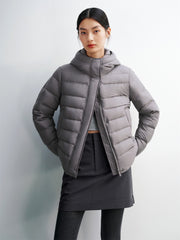 Women's Solid Quilted Oversized Hooded Down Jacket