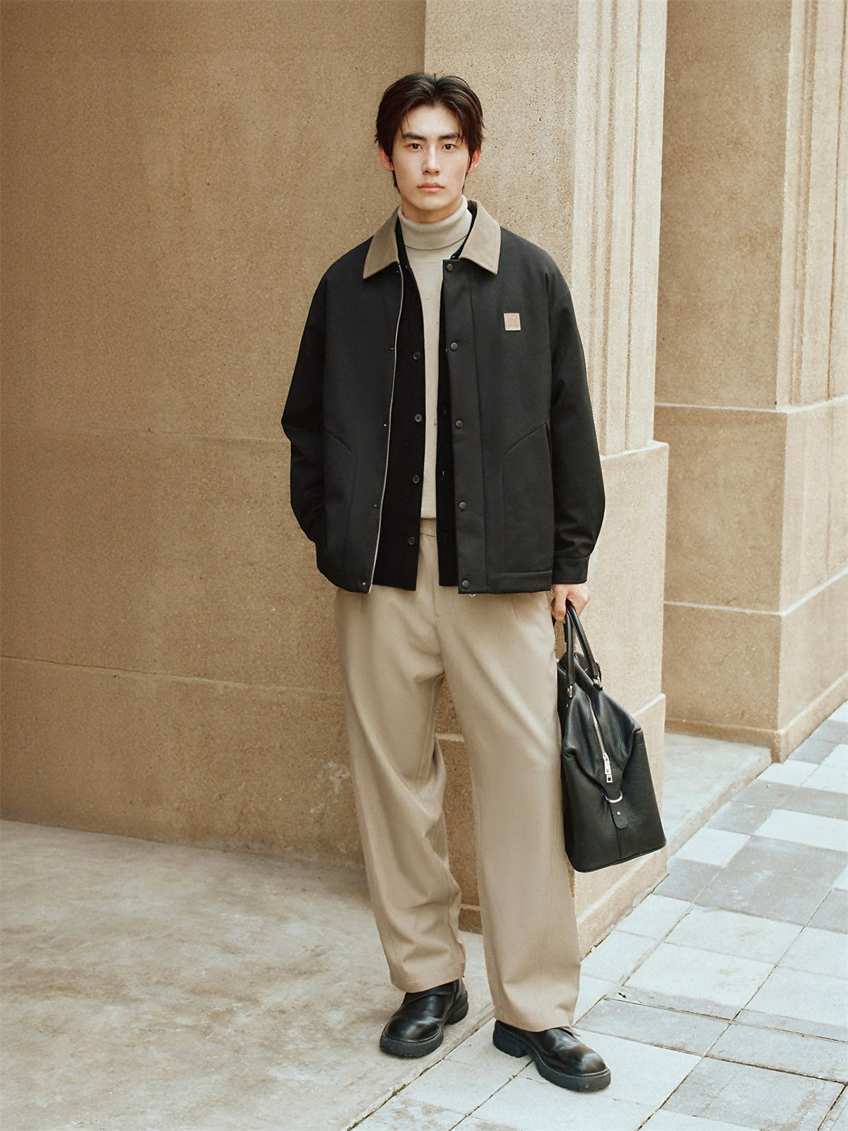 Men's Utility Down Jacket with Contrast Details