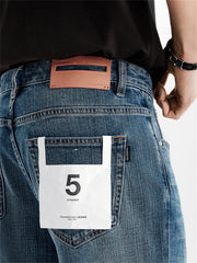 Men's Gradient Whiskered Straight-Leg Jeans