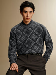 Men's Allover Monogram Jacquard Sweater