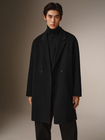 Peacebird Men *US Final Sale* Men's Double-Breasted Double-Face Wool Coat