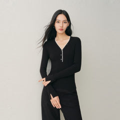 Women's Slim-Fit V-Neck Sweater