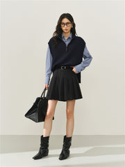 Women's High-Waist Pleated Short Skirt