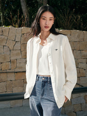 Women's Linen-Blend Long-Sleeve Shirt