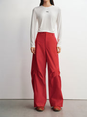 Women's Pleated Oversized Parachute Pants