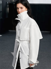 Women's Trench-Style Oversized Shirt