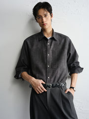 Men's Oil-Paint Gradient Textured Shirt