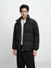 Men's Allover Tonal Printed Puffer Jacket