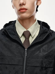 Men's Tonal Jacquard Hooded Jacket