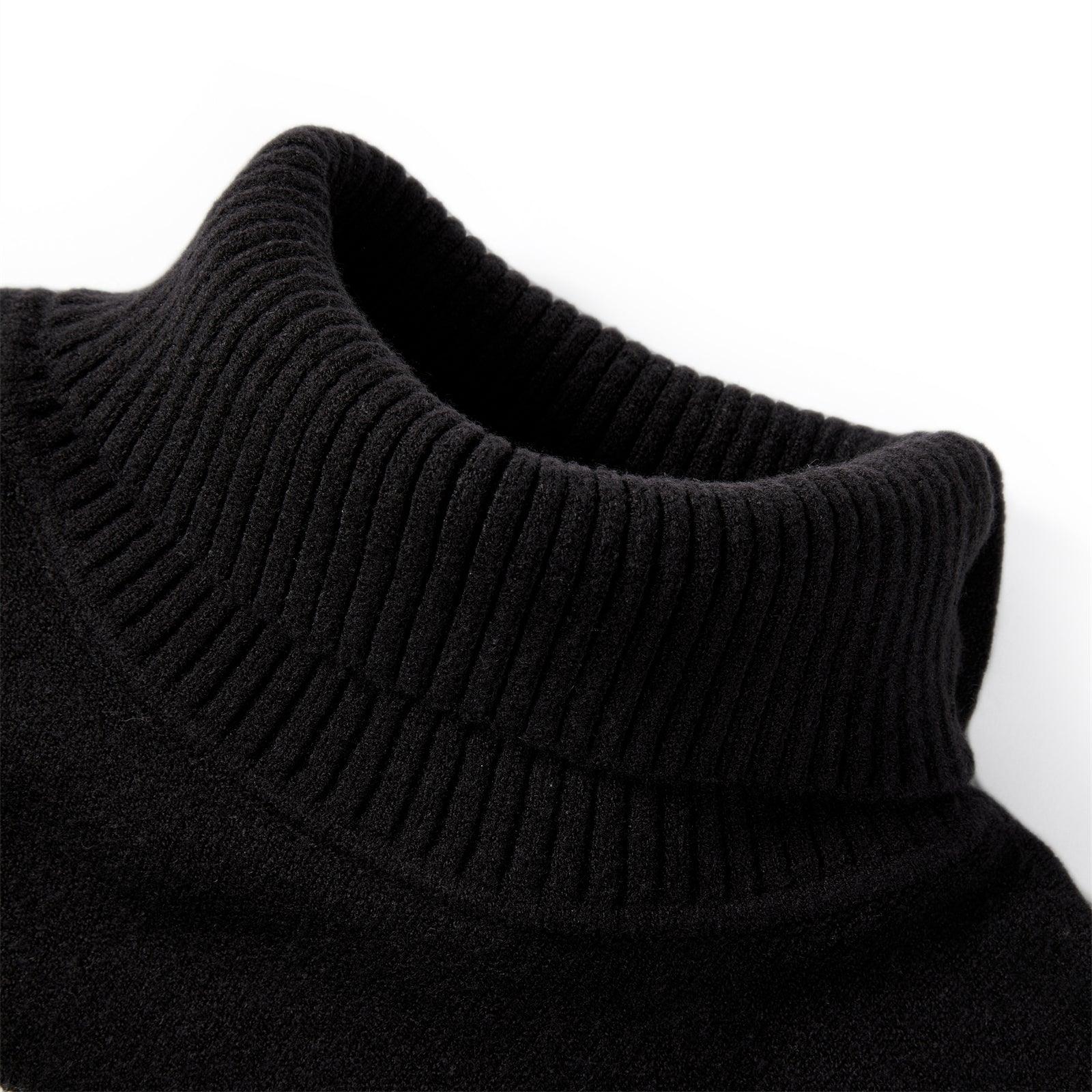 Women's Black Striped Button-Collar Knit Pullover