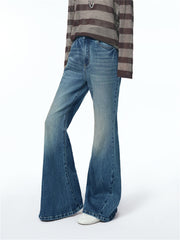 Women's Vintage High-Waisted Flared Jeans